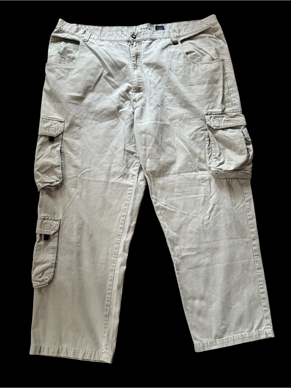 Vintage Y2K PACO Cargo Pants Mens 54x34 Beige Baggy Hip Hop Utility